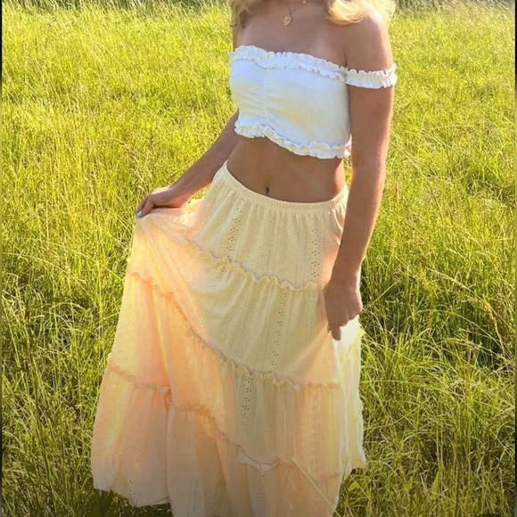 Ladies' Holiday Solid Color Hollow Out Embroidered Skirt - Picture 7 of 7